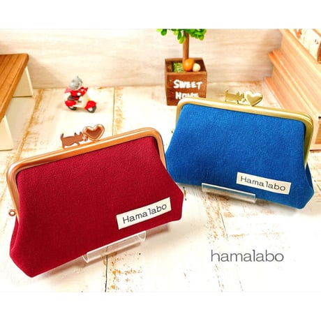 【HA-1240】スマイル刻印の碁石口金 12cm/角型(アンティークゴールド)