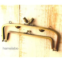 【HA-482】親子口金19cm(フクロウ×アンティークゴールド)・カン付き
