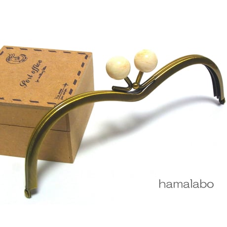 【HA-174】メガネ型(白玉×アンティークゴールド)