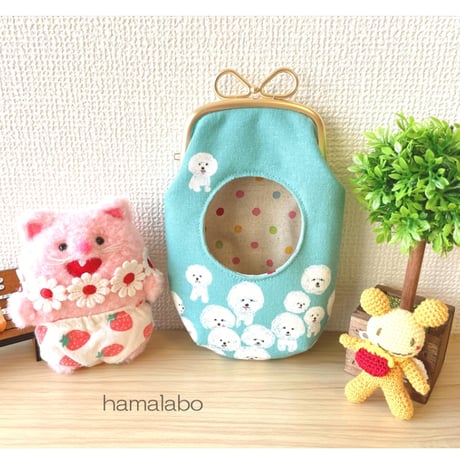 在庫調整で今だけ50％引き！【KT-2152】☆丸窓＆寝袋タイプ☆推しぬい用がま口ポーチの型紙＆レシピ【9.9cm/くし型用】