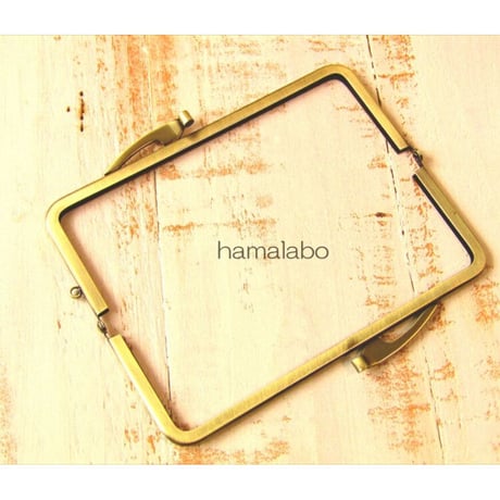 【HA-2175】15cm/角型口金/(キツネひねり×アンティークゴールド)