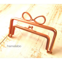 【HA-2094】親子口金12cm(新リボン×ソフトピンク)