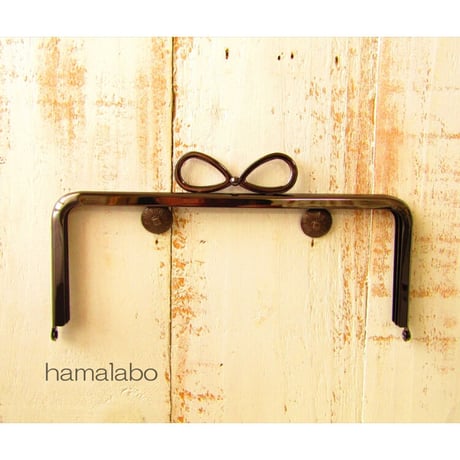 【HA-1801】18cm/角型口金/(新リボン×ブラック)