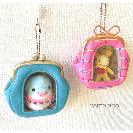【KT-2153】☆アーチ窓＆マチ別タイプ☆推しぬい用がま口ポーチの型紙＆レシピ【9.9cm/くし型用】