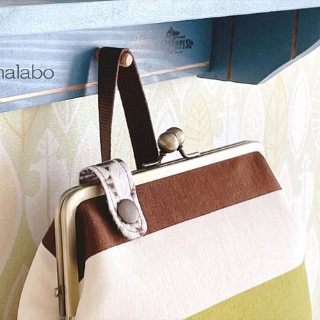 【HA-1892】18cm/角型口金/(アメ玉×アンティークゴールド)