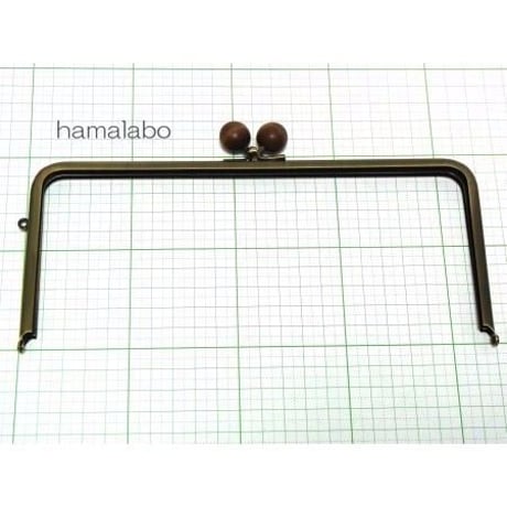 【HA-111】22cm/角型(茶色の木玉×アンティークゴールド)