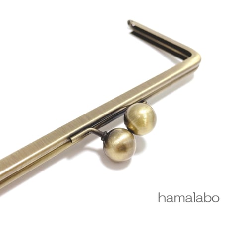 【限定＆大特価】【HA-2448】18cm/角型口金/(大玉×アンティークゴールド)