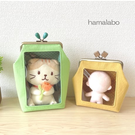 【HA-1240】スマイル刻印の碁石口金 12cm/角型(アンティークゴールド)