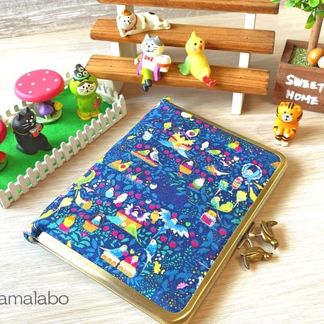 【KT-2135】【横開き】メッシュ式がま口マルチケースの型紙＆レシピ【17.7cm(足長)/角型用】