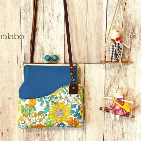 【KT-2094】ペッタンコ版！がま口ポケットショルダーバッグ(ミニ)の型紙＆レシピ【18cm/角型用】