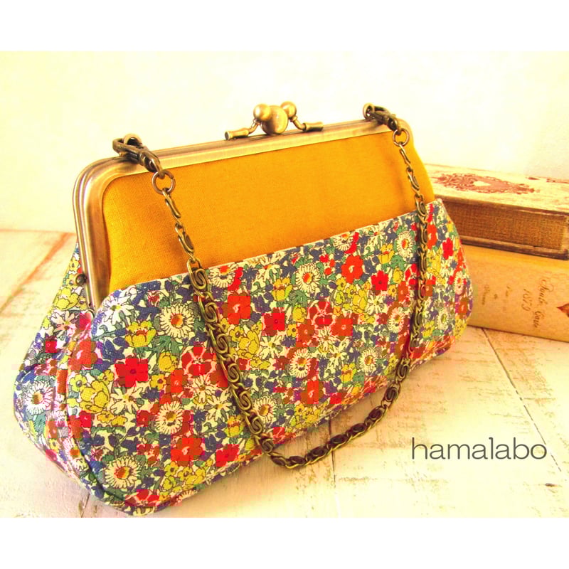 KT-2029】仕切りがま口のトラベルポーチ(マチ別)の型紙＆レシピ【19cm