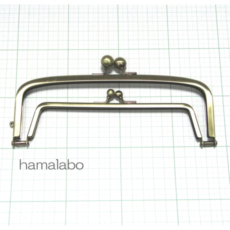 【HA-345】親子口金 19cm(アメ玉×アンティークゴールド)