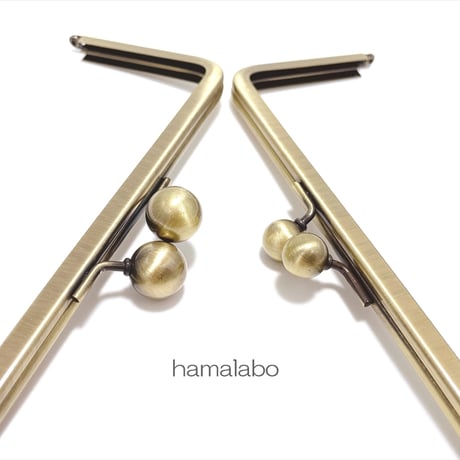 【限定＆大特価】【HA-2448】18cm/角型口金/(大玉×アンティークゴールド)