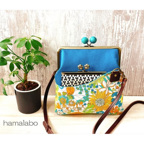 【KT-2094】ペッタンコ版！がま口ポケットショルダーバッグ(ミニ)の型紙＆レシピ【18cm/角型用】