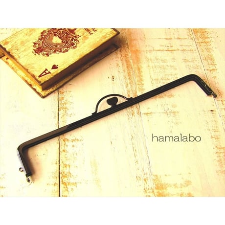 【HA-1620】持ち手付きの押し口金25.5cm/角型(ブラック)-扇子入れ用-