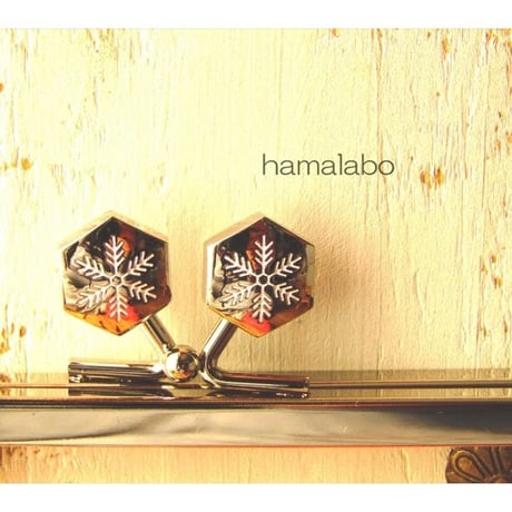 <廃盤予定>【HA-1505】12cm浮き足口金/六花-雪の結晶(シルバー)