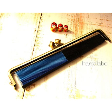 【HA-1650】25.5cm/角型(ネコ玉×アンティークゴールド)-扇子入れ用-