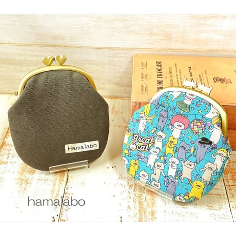 <廃盤予定>【HA-2279】10cmくし型口金/茶色どんぐり×緑色のどんぐり/アンティークゴールド