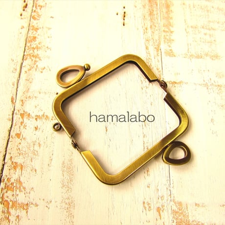 【HA-1903】7.5cm/角型口金(リボン×アンティークゴールド)