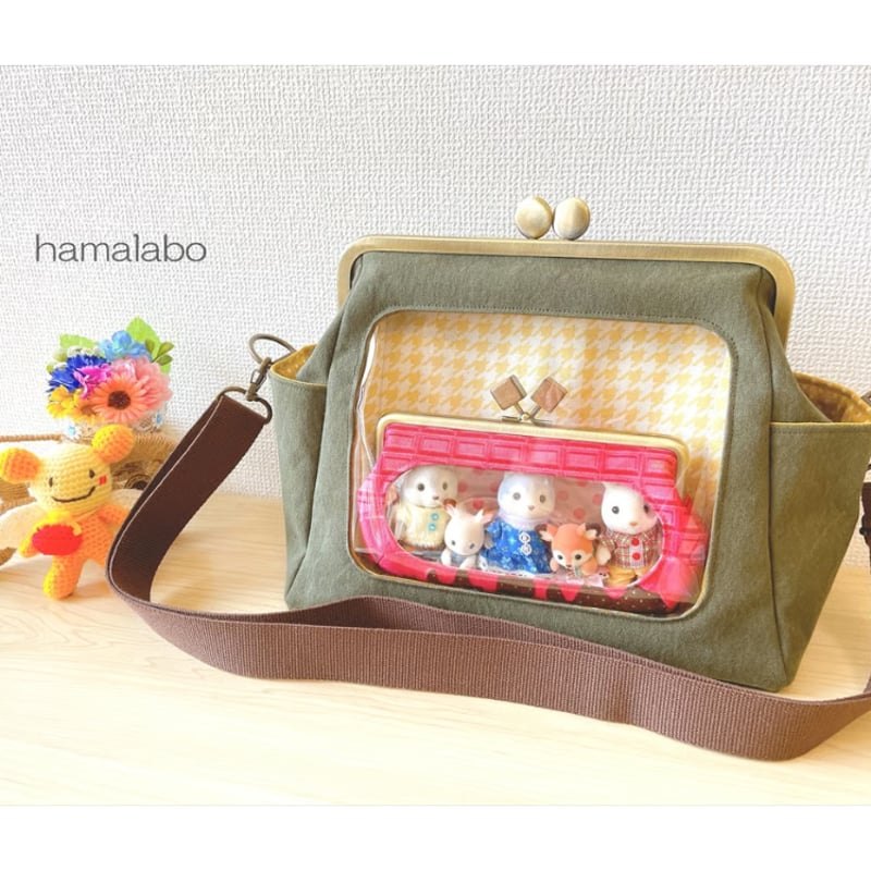 夢葉出品　ガルダ2個 KT-2159】推し活用がま口ショルダーバッグの型紙＆レシピ【24cm/角型用