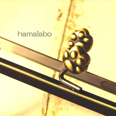 【HA-1501】12cm浮き足口金/肉球(アンティークゴールド)