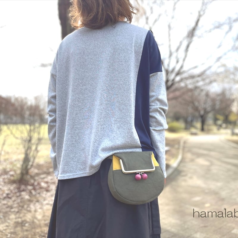 KT-2147】ラウンド型がま口サコッシュの型紙＆レシピ【12cm/角型用