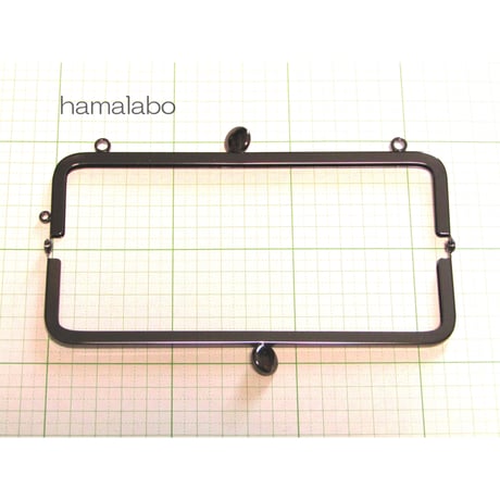 【HA-1293】碁石口金16.5cm/角型(ブラック)カン付き