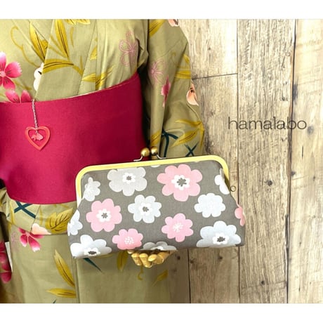 【KT-2109】シンプル版(基本型)！がま口クラッチバッグの型紙＆レシピ【24cm/角型用】