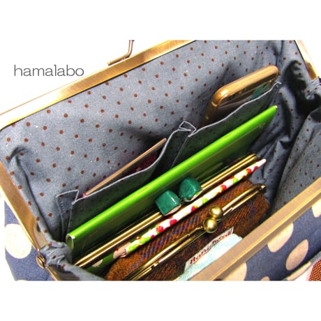【KT-3006】がま口トートバッグ(持ち手付き)の型紙＆レシピ【27cm/角型用】