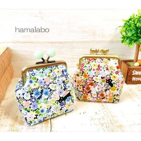 【HA-1903】7.5cm/角型口金(リボン×アンティークゴールド)