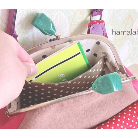 【KT-2119】がま口あおりミニバッグの型紙＆レシピ【18cm/くし型用】