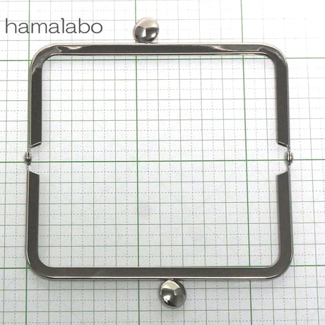 【HA-1396】12cm/角型口金(シルバー)-碁石つまみ-