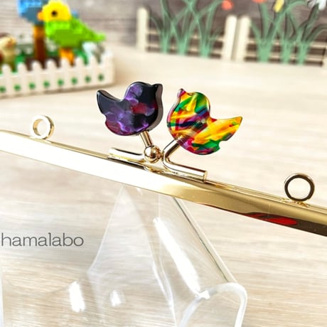 【値引き】 20.4cmくし形親子がま口AG木玉ひねり6本　ハマラボ 値引き】 20.4cmくし形親子がま口AG木玉ひねり6本ハマラボ