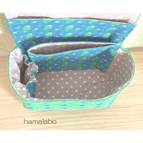 【KT-2123-SET】がま口ミニリュックの型紙＆レシピ(リュックインバッグの型紙＆レシピ付き)【18cm/角型用】