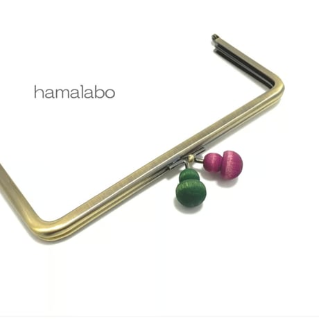 廃盤大特価セール！【HA-2322】18cm角型口金/紫色の太キノコ×深緑色の太キノコ/アンティークゴールド