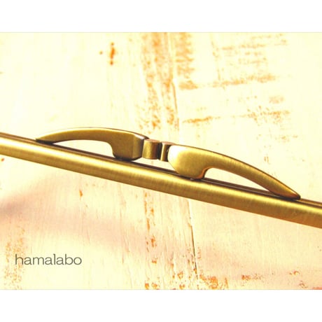 【HA-2175】15cm/角型口金/(キツネひねり×アンティークゴールド)