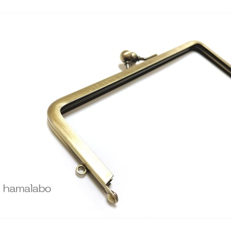 特価品！【HA-2581】16.5cm/角型の口金(ミニアメ玉＆足長)/アンティークゴールド