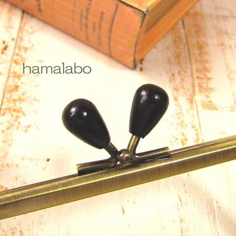 【HA-1942】12cm/角型(黒色の木オーバル×アンティーク)