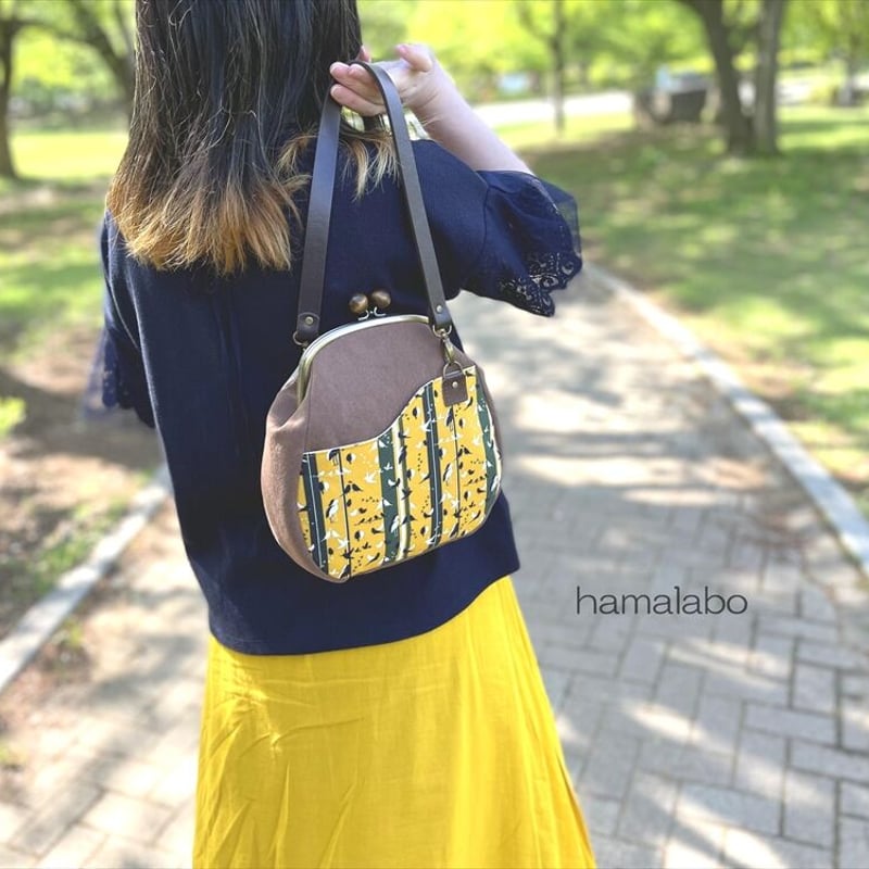 KT-2119-SET】がま口あおりミニバッグの型紙＆レシピ(ショルダー版の