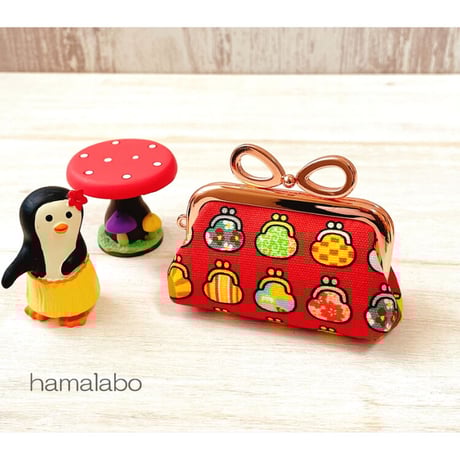 【HA-1903】7.5cm/角型口金(リボン×アンティークゴールド)