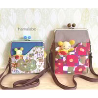 【KT-2138-SET】スマート版！がま口ポケットショルダーバッグ(ショートサイズの型紙付き)の型紙＆レシピ【18cm/角型用】