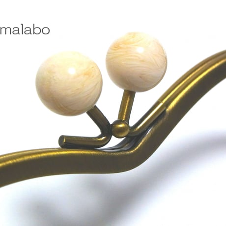 【HA-174】メガネ型(白玉×アンティークゴールド)