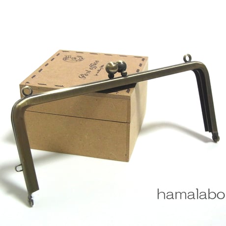 【HA-1394】13.5cm/角型口金(アンティークゴールド)カン付き