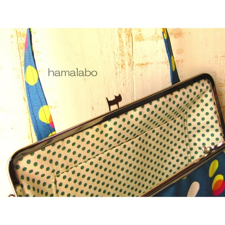 【HA-1320】ペアネコ口金/22cm角型(アンティークゴールド)