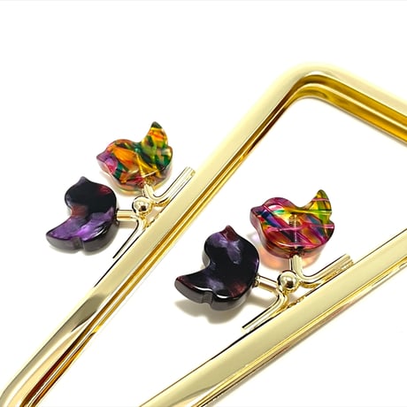 在庫調整で今だけ30％引き！【HA-b1123】12cm角型口金/コトリ型(ミックス小鳥)/ゴールド