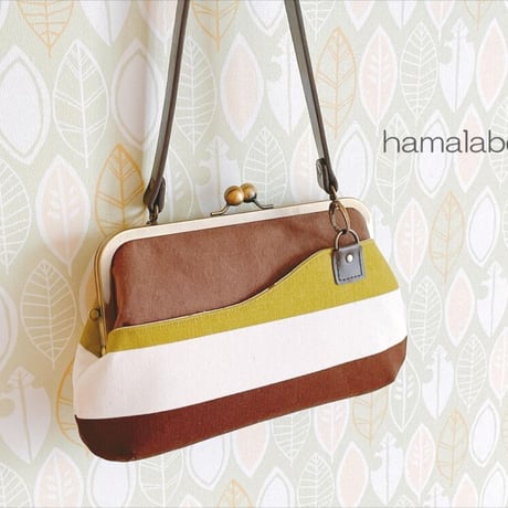 【KT-2110】がま口(ポケット)クラッチバッグ＆ショルダーバッグの型紙＆レシピ【24cm/角型用】