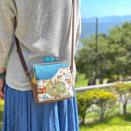 【HA-1892】18cm/角型口金/(アメ玉×アンティークゴールド)