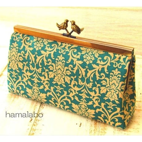 【HA-1799】19cm浮き足口金/(新リボン×ブラック)