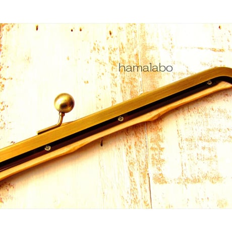 【HA-1776】竹の口金24cm(アンティークゴールド)