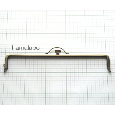 【HA-1621】持ち手付きの押し口金25.5cm/角型(アンティークゴールド)-扇子入れ用-